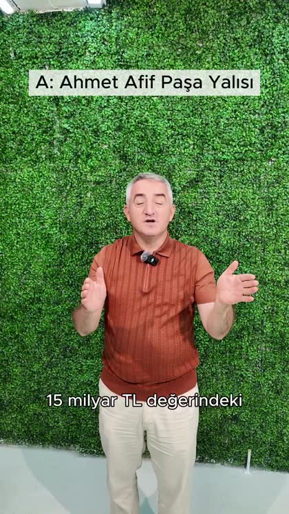 15 milyar TL’lik Ahmet Afif Paşa Yalısı
